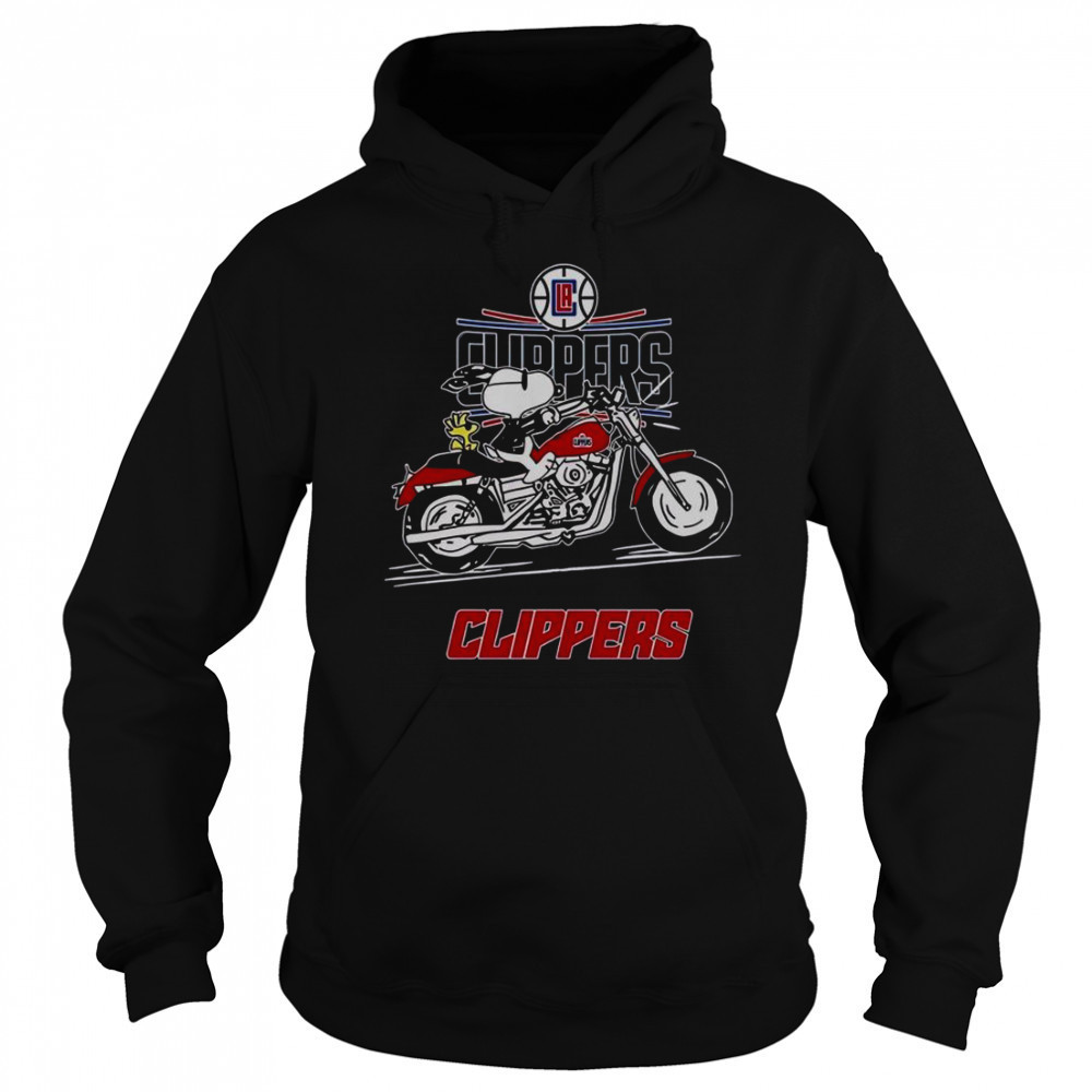 Snoopy And Woodstock Driving Motorbike LA Clippers T-Shirt Sweatshirt