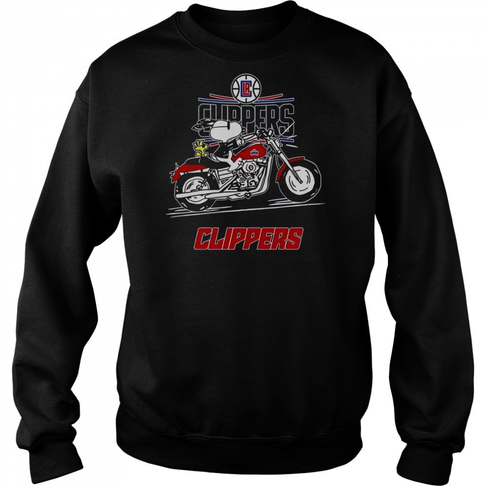 Snoopy And Woodstock Driving Motorbike LA Clippers T-Shirt Hoodie