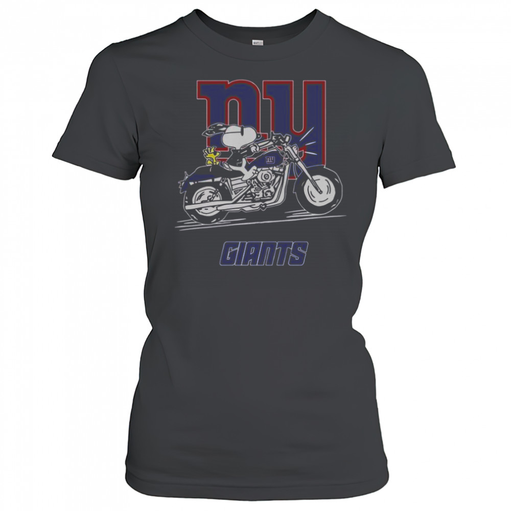 Snoopy And Woodstock Driving Motorbike New York Giants T-Shirt Women's T-shirt