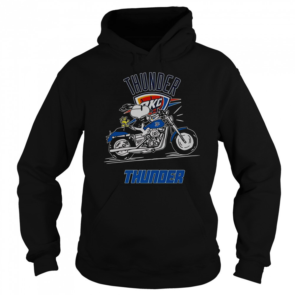 Snoopy And Woodstock Driving Motorbike Oklahoma City Thunder T-Shirt Sweatshirt