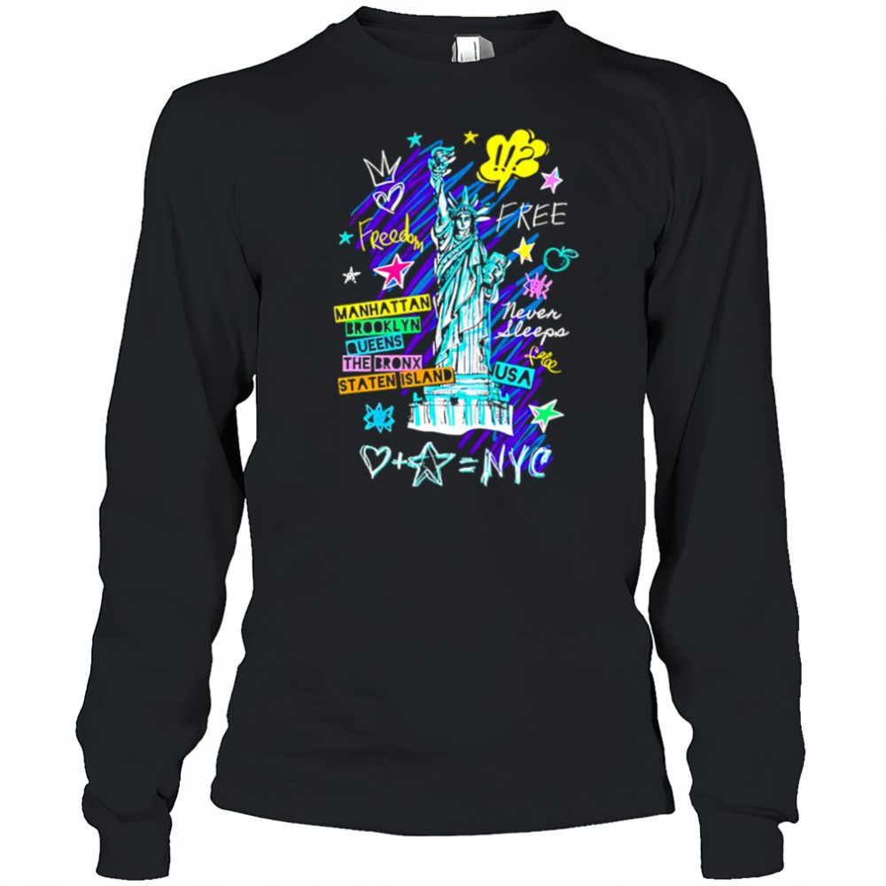 Statue of liberty cities of new york shirt Long Sleeved