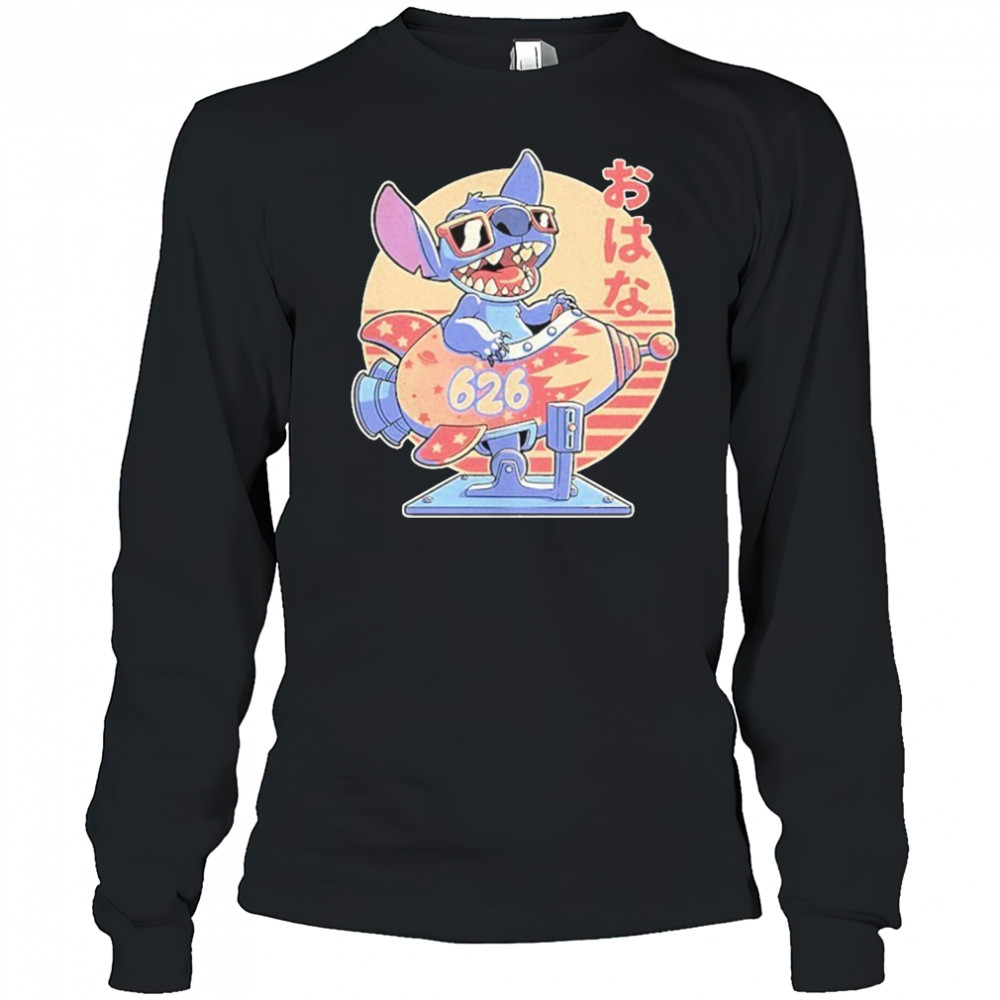 Stitch On A Coin Operated Ride Extraterrestrial Animal Spaceship Shirt Long Sleeved