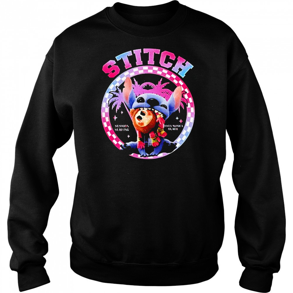 Stitch Santa Monica Beach Surfing Session Shirt Hoodie