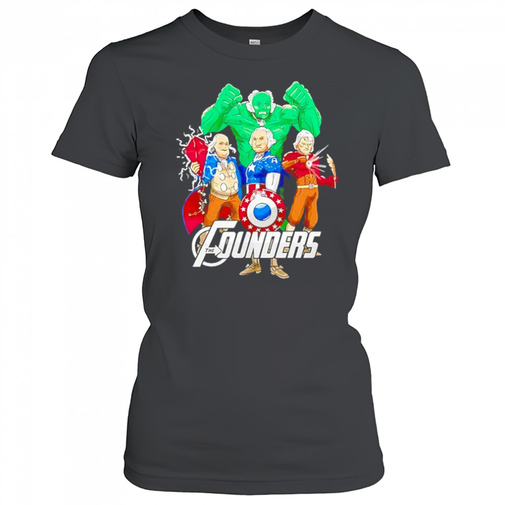 Superheroes John Adams Benjamin Franklin George Washington Thomas Jefferson The Founders Shirt Women's T-shirt