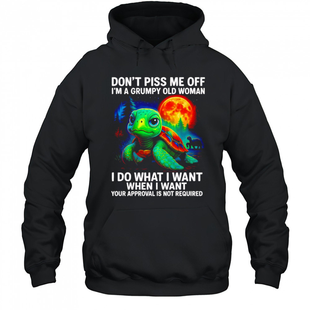 Turtle don’t piss me off I’m a grumpy old woman I do what I want shirt Hoodie