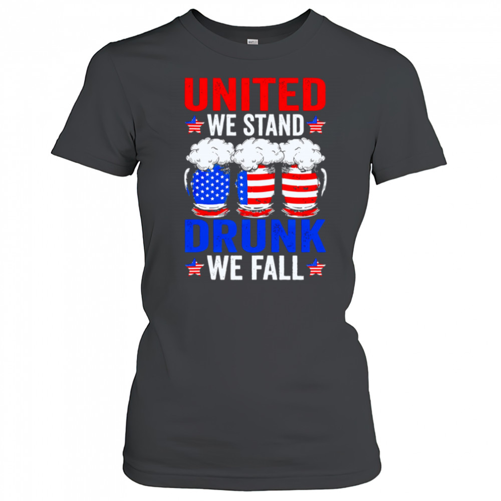 United We Stand Drunk We Fall Usa Sausage Beer shirt Women's T-shirt