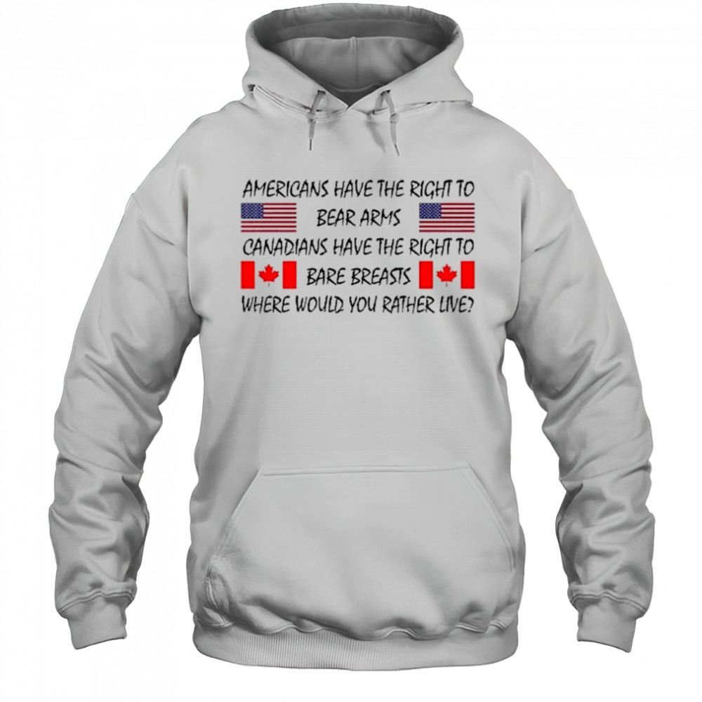 Americans Have The Right To Bear Arms Canadians Have The Right To Bare Breasts Shirt Hoodie