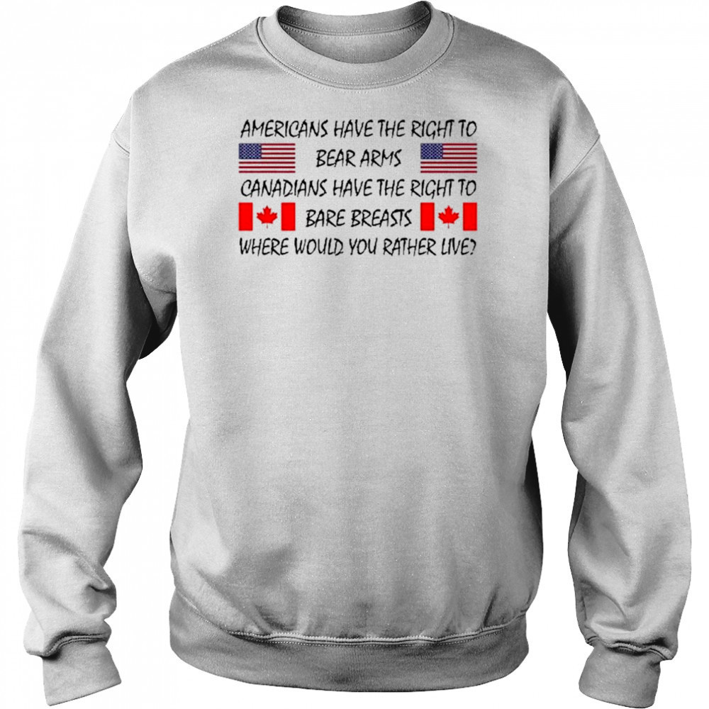 Americans Have The Right To Bear Arms Canadians Have The Right To Bare Breasts Shirt Hoodie