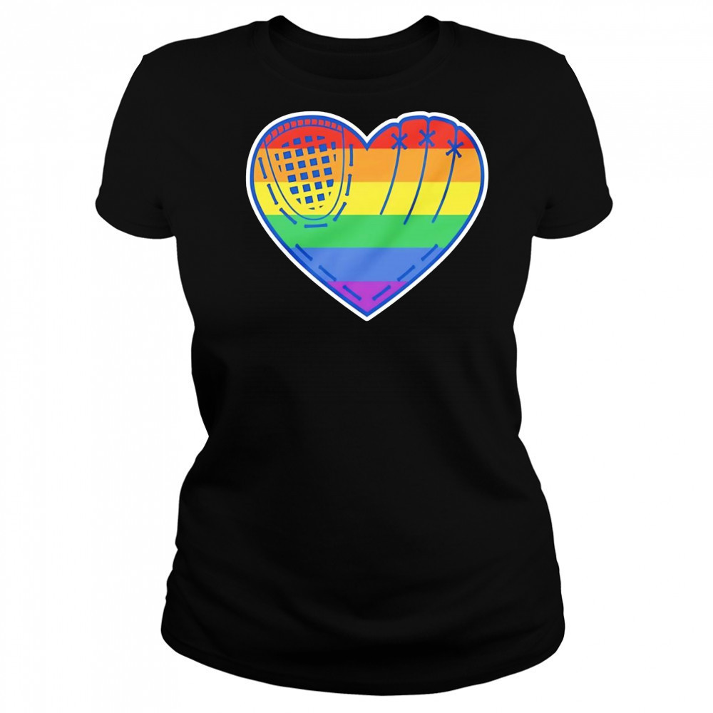 Baseball heart LGBT Pride shirt Women's T-shirt
