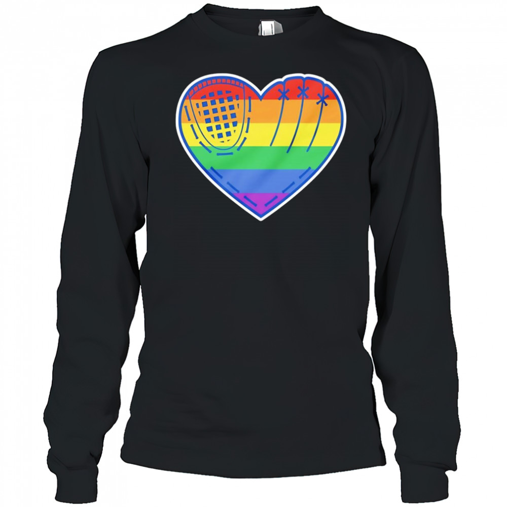 Baseball heart LGBT Pride shirt Long Sleeved