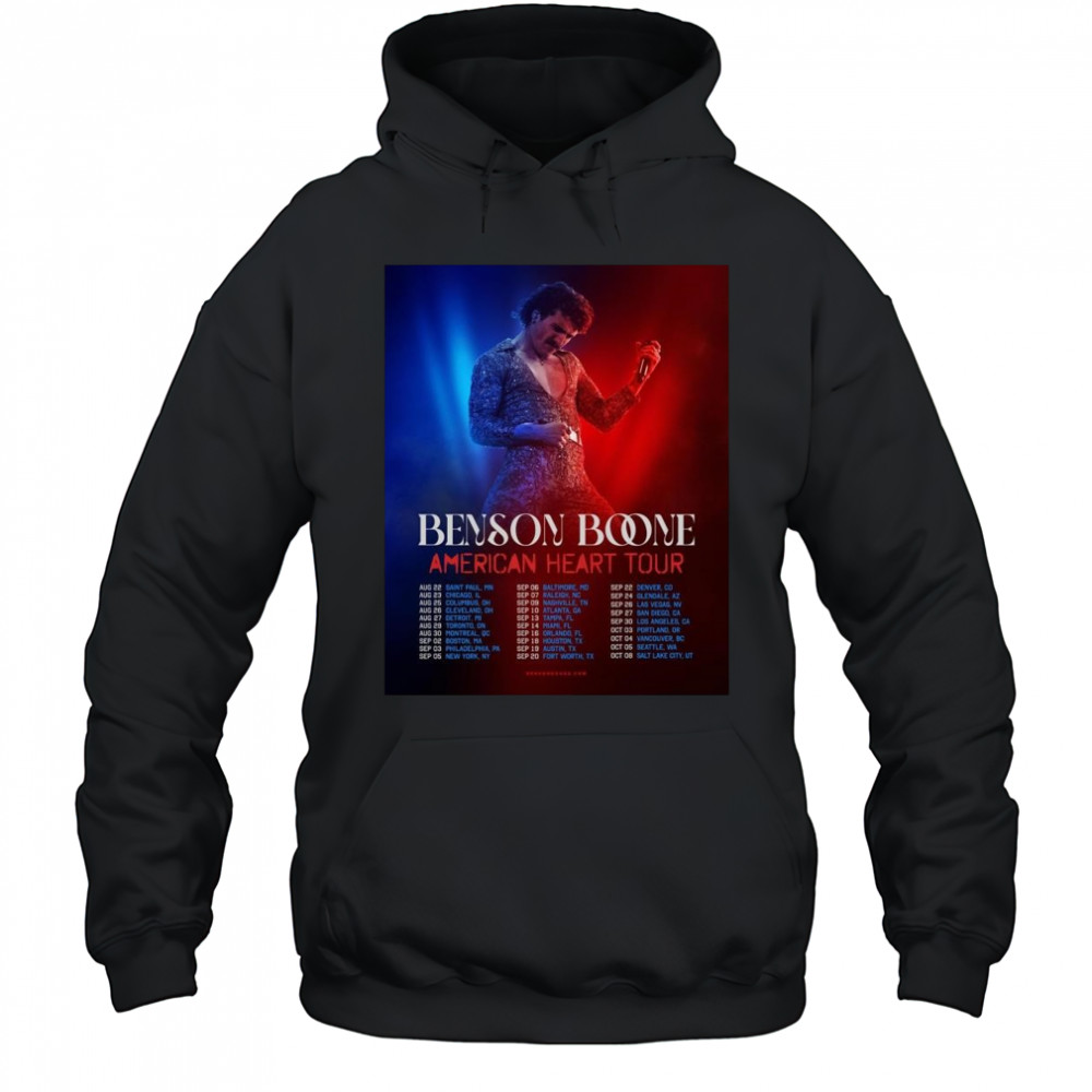 Benson Boone American Heart Tour 2025 Dates List Start In Saint Paul MN On August 22 Shirt Hoodie