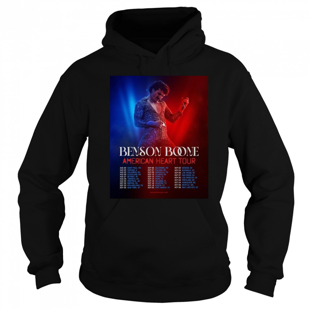 Benson Boone American Heart Tour 2025 Dates List Start In Saint Paul MN On August 22 Shirt Sweatshirt