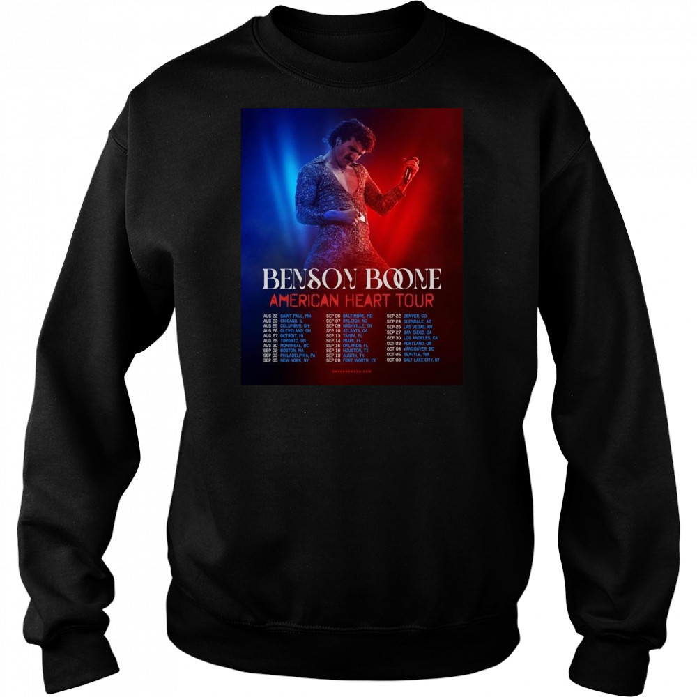 Benson Boone American Heart Tour 2025 Dates List Start In Saint Paul MN On August 22 Shirt Hoodie