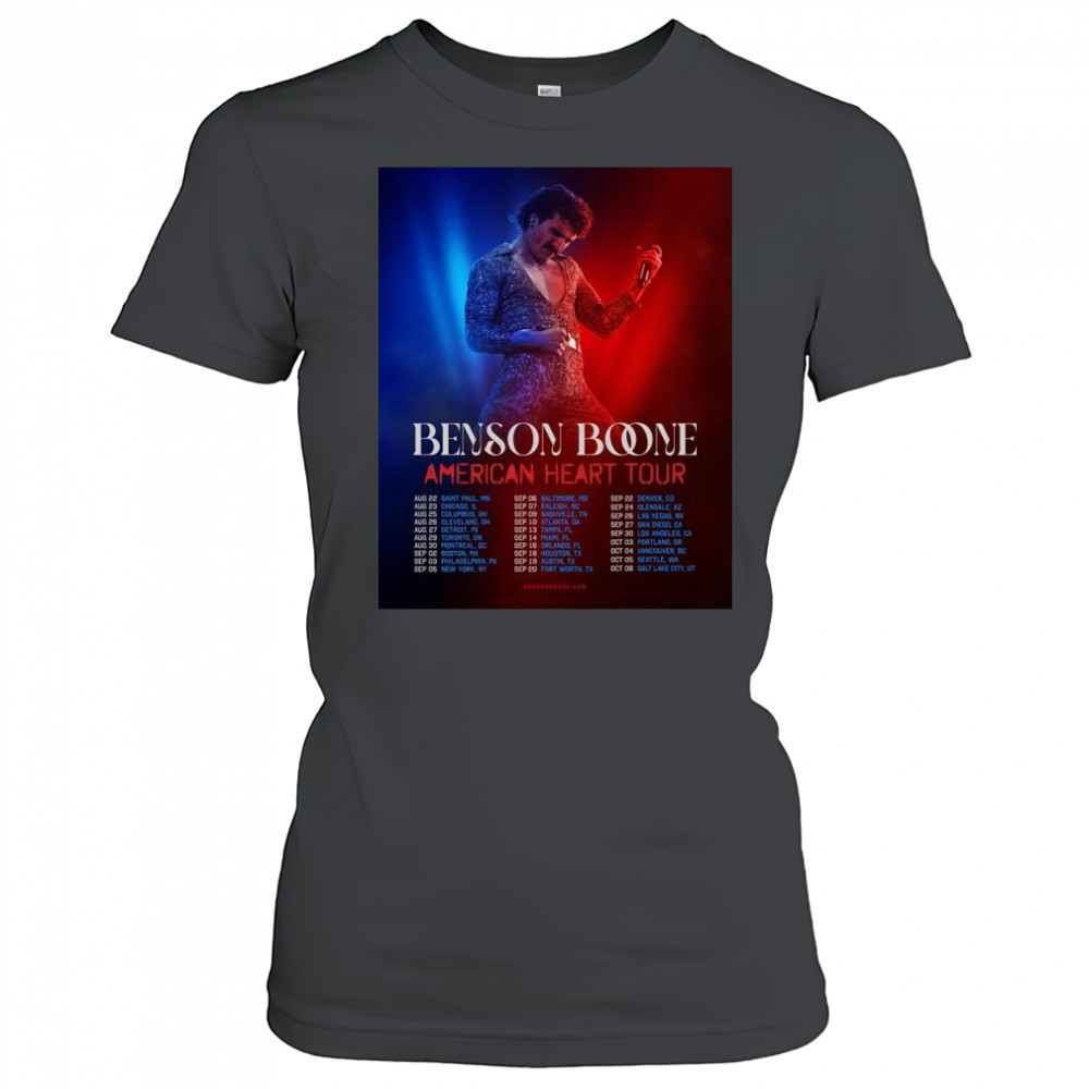 Benson Boone American Heart Tour 2025 Dates List Start In Saint Paul MN On August 22 Shirt Women's T-shirt