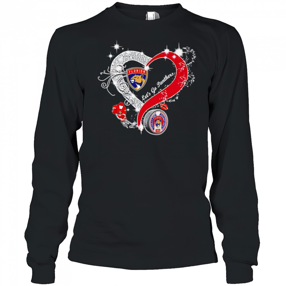 Diamond heart let’s go Florida Panthers shirt Long Sleeved