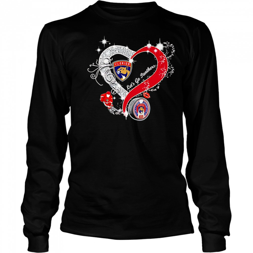 Diamond heart let’s go Florida Panthers shirt Long Sleeved