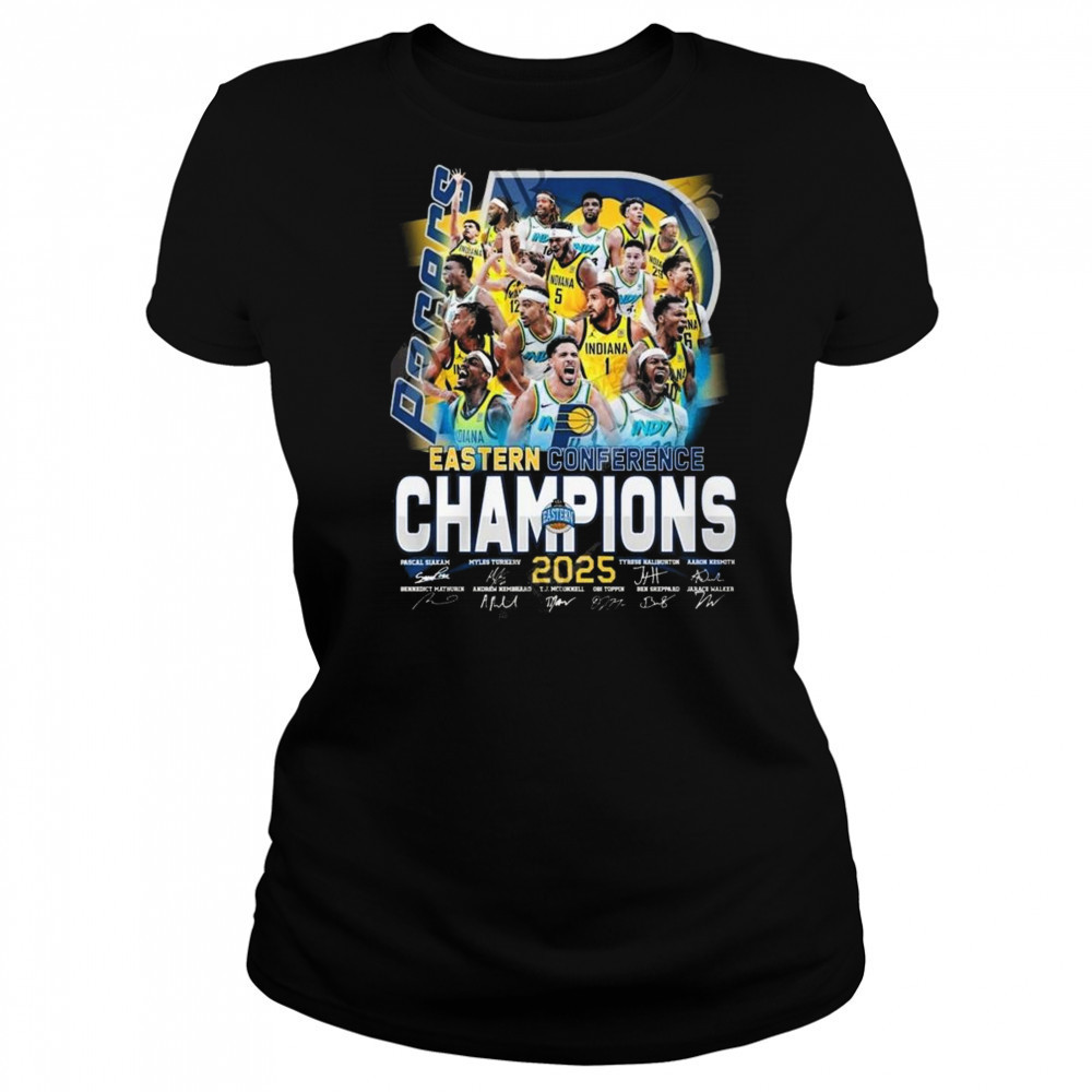 Eastern Conference Champions 2025 Indiana Pacers Signatures Shirt Women's T-shirt