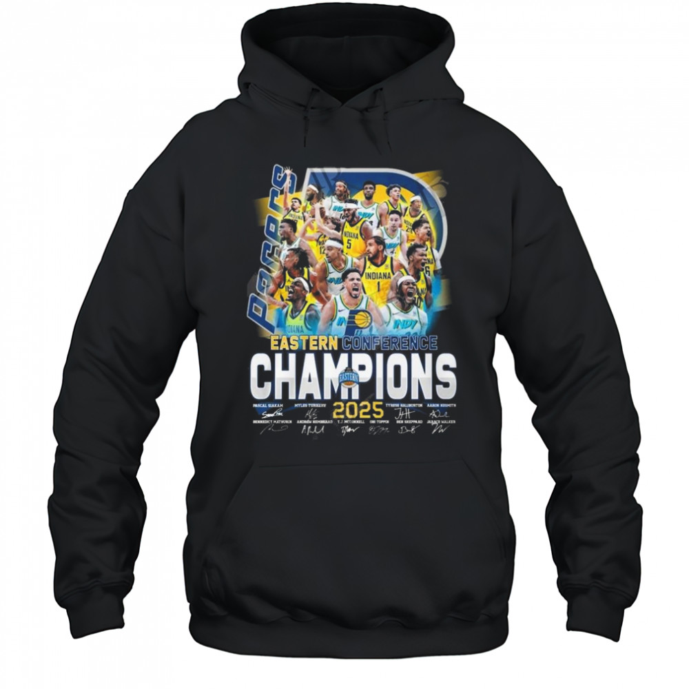 Eastern Conference Champions 2025 Indiana Pacers Signatures Shirt Hoodie