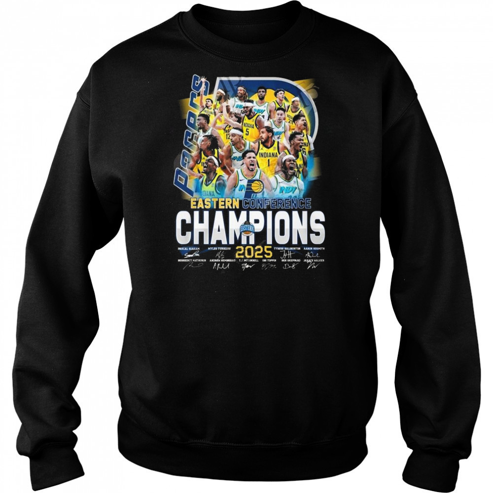 Eastern Conference Champions 2025 Indiana Pacers Signatures Shirt Hoodie