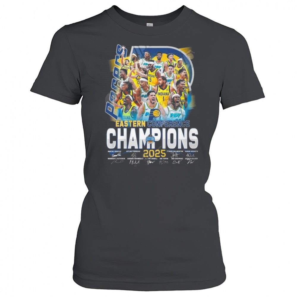 Eastern Conference Champions 2025 Indiana Pacers Signatures Shirt Women's T-shirt