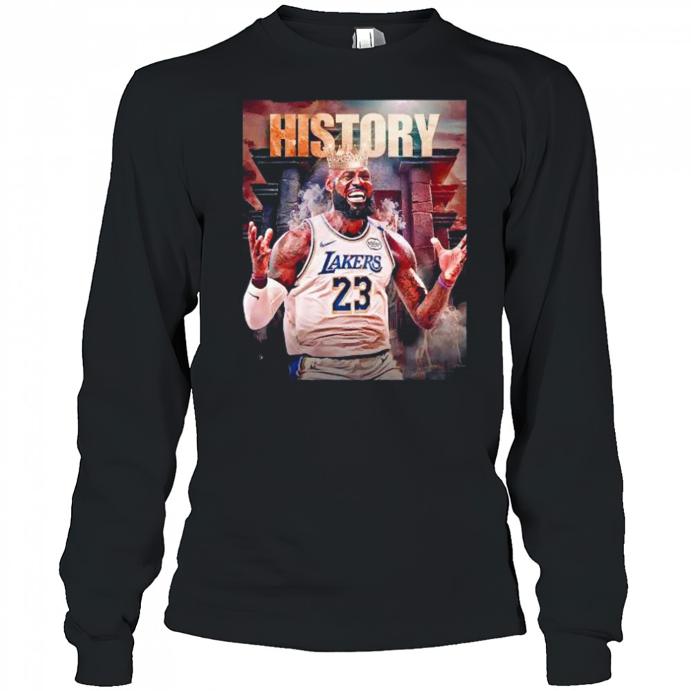 History LeBron James Los Angeles Lakers the first player in NBA shirt Long Sleeved