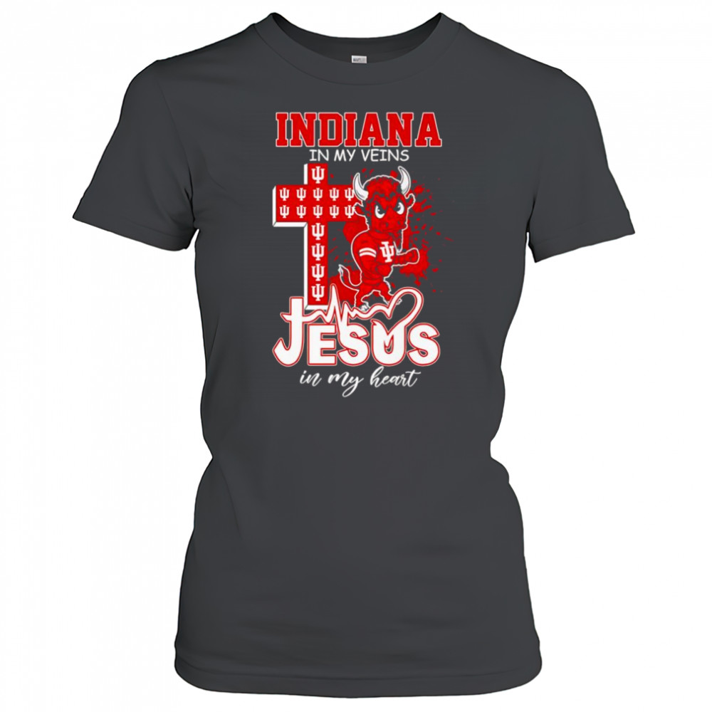 Indiana in my veins Jesus in my heart mascot shirt Women's T-shirt
