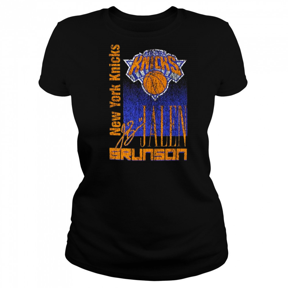 Jalen Brunson New York Knicks New Era Full Court Press Mineral Wash Player Shirt Women's T-shirt