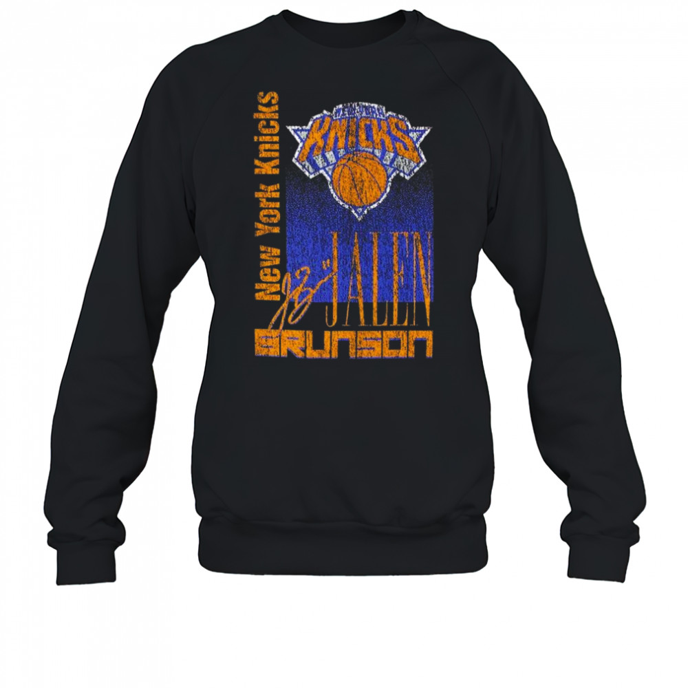 Jalen Brunson New York Knicks New Era Full Court Press Mineral Wash Player Shirt Sweatshirt