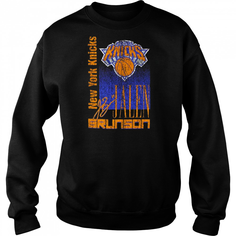 Jalen Brunson New York Knicks New Era Full Court Press Mineral Wash Player Shirt Hoodie