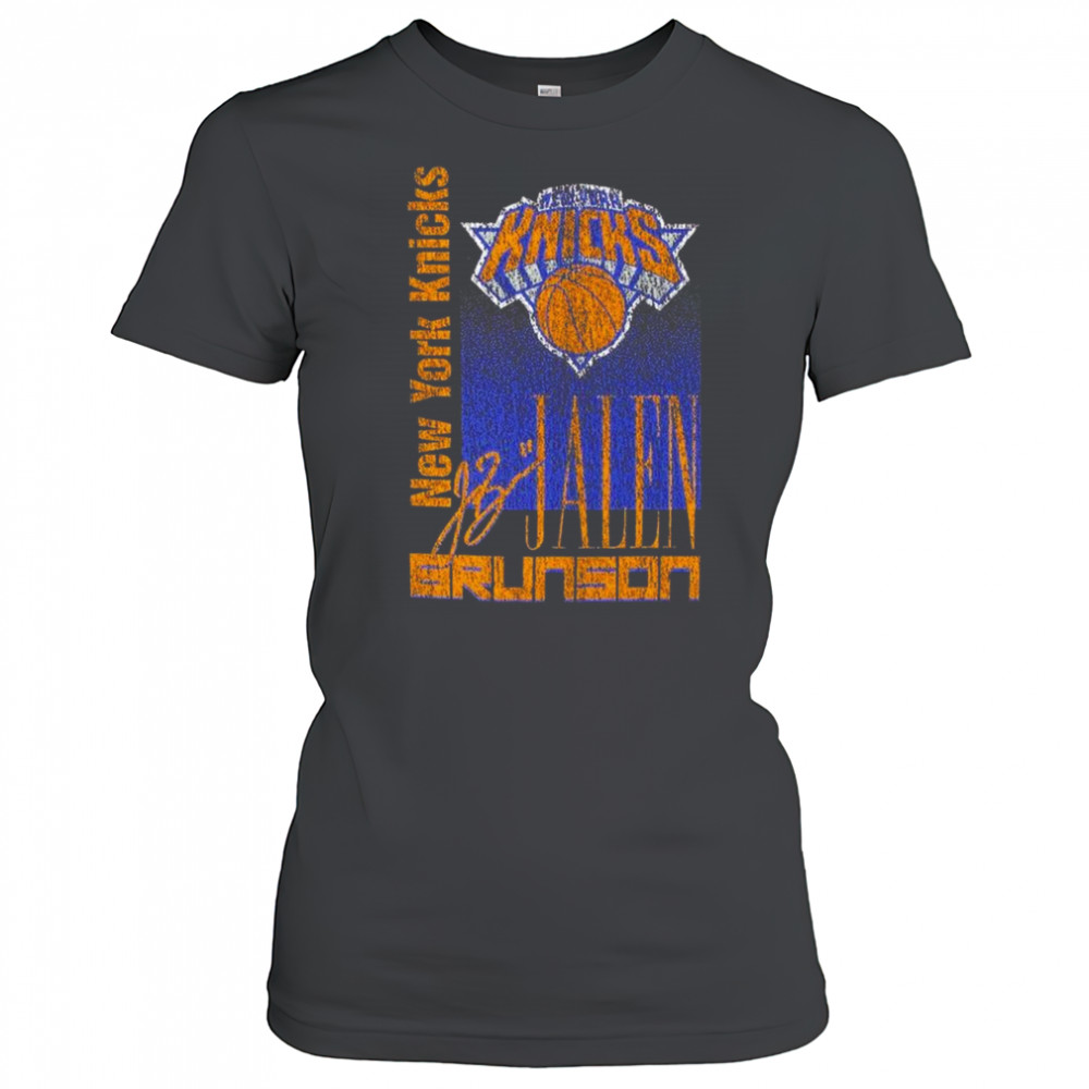 Jalen Brunson New York Knicks New Era Full Court Press Mineral Wash Player Shirt Women's T-shirt