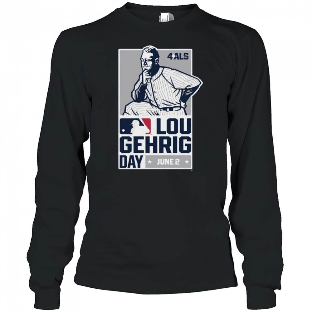 Major League Baseball Celebrates Lou Gehrig Day With 4 ALS June 2 2025 Logo t-shirt Long Sleeved