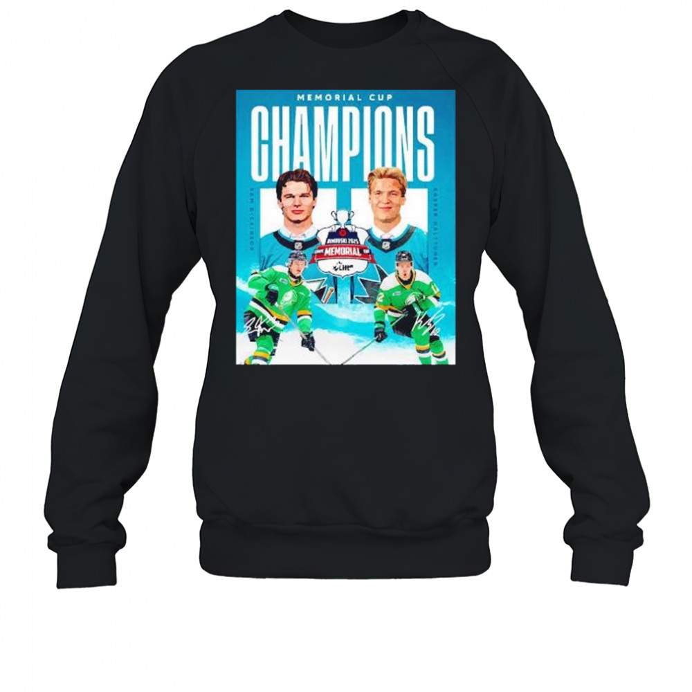 Memorial Cup Champions Sam Dickinson and Kasper Halttunen London Knights signature shirt Sweatshirt