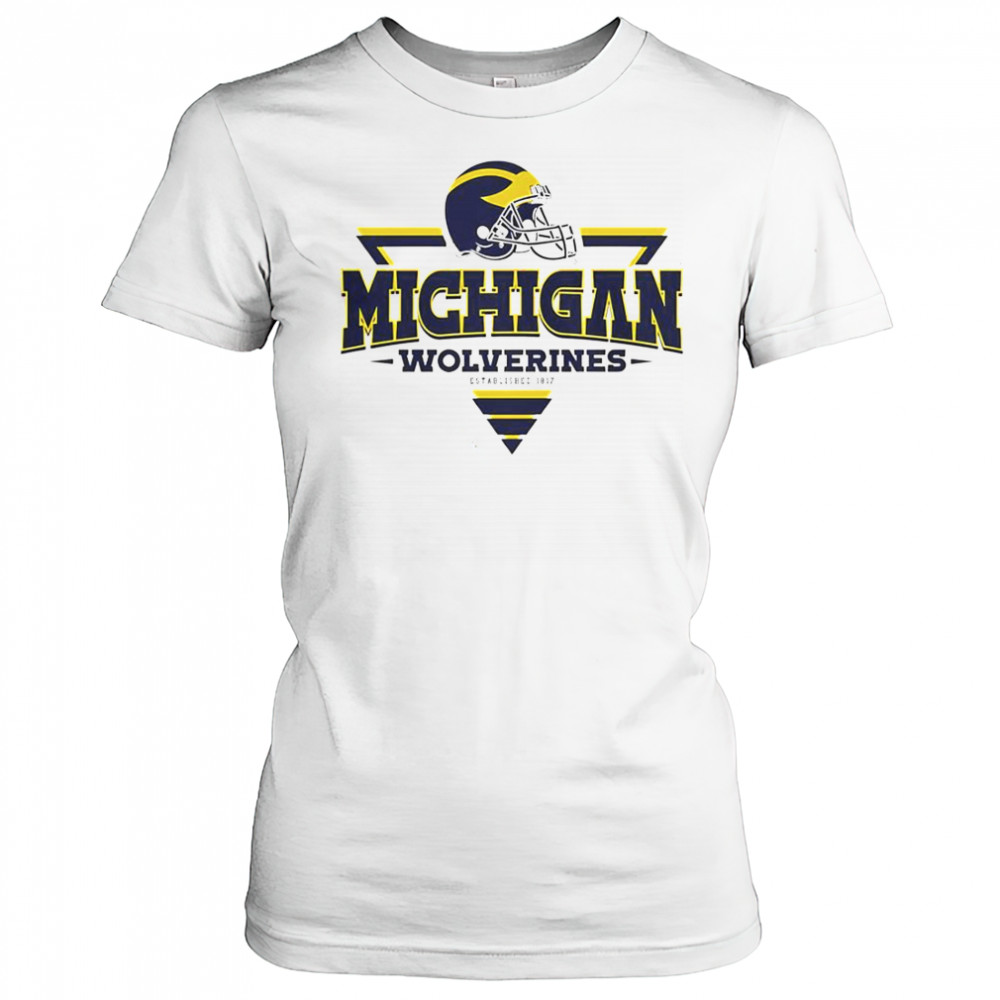 Michigan Wolverines Football Triangle Helmet T-Shirt Women's T-shirt