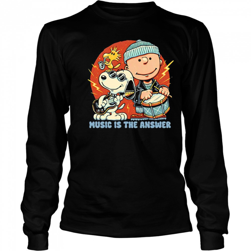 Music is the answer Peanuts shirt Long Sleeved