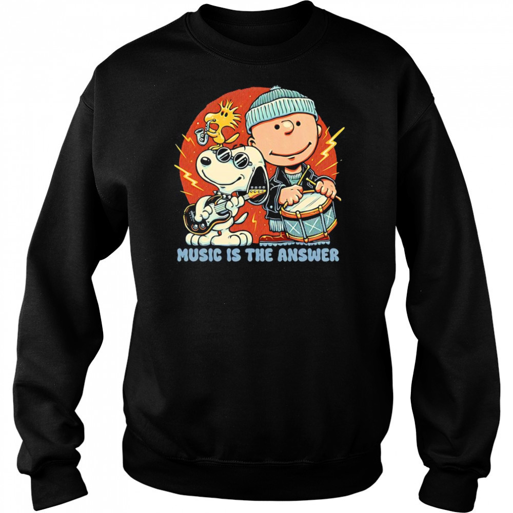Music is the answer Peanuts shirt Hoodie