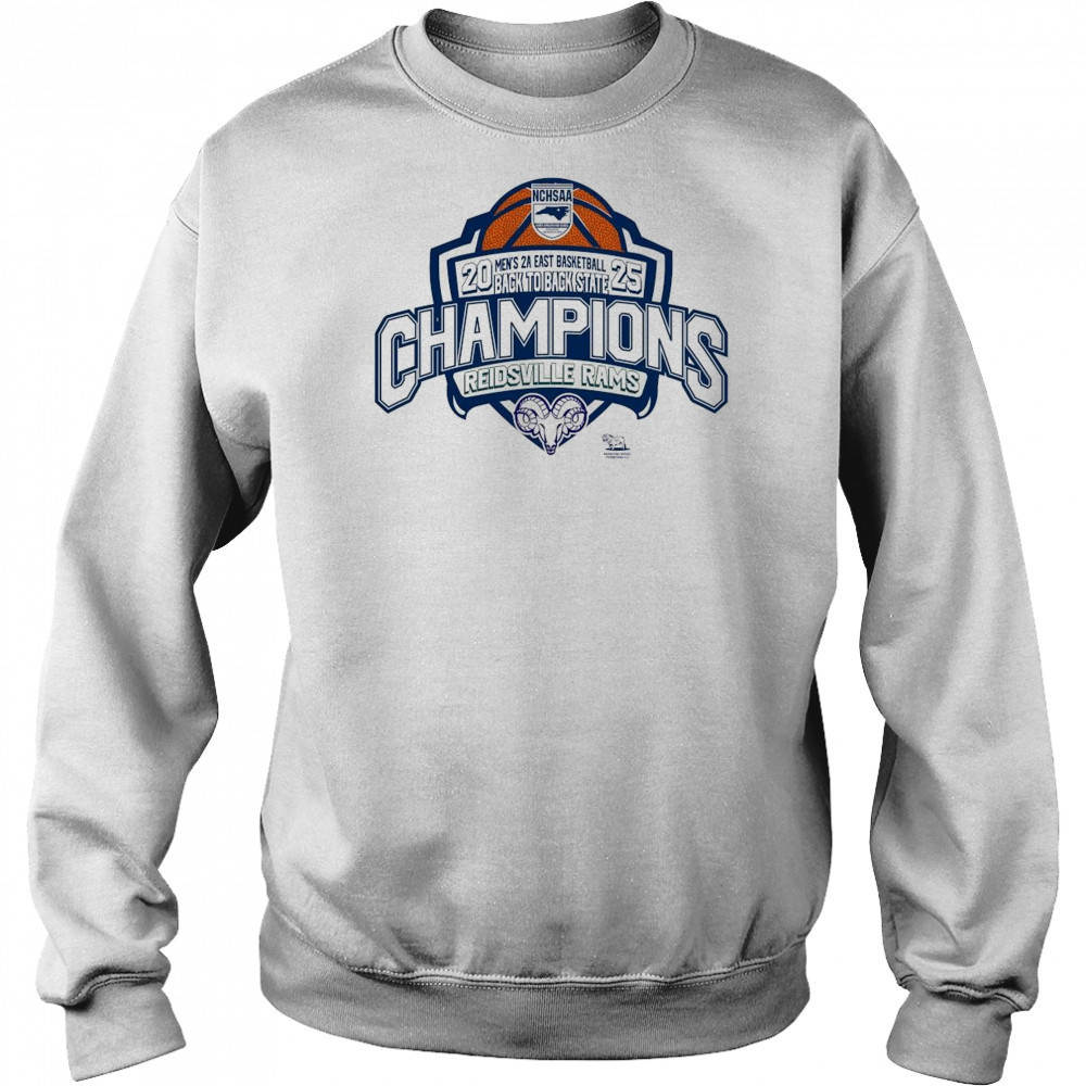 NCHSAA 2025 Men’s 2A Basketball Back To Back State Champions Reidsville Rams Shirt Hoodie