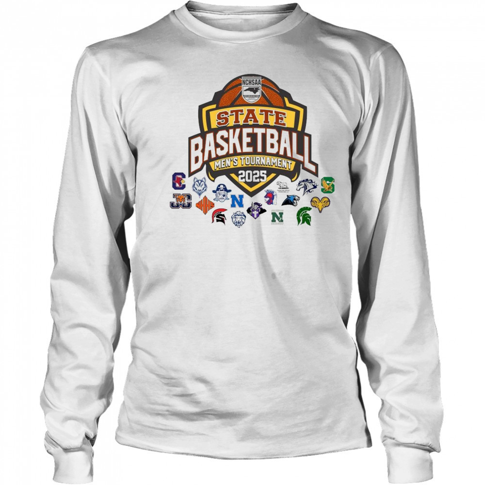 NCHSAA State Basketball Men’s Tournament 2025 All Teams Art Shirt Long Sleeved