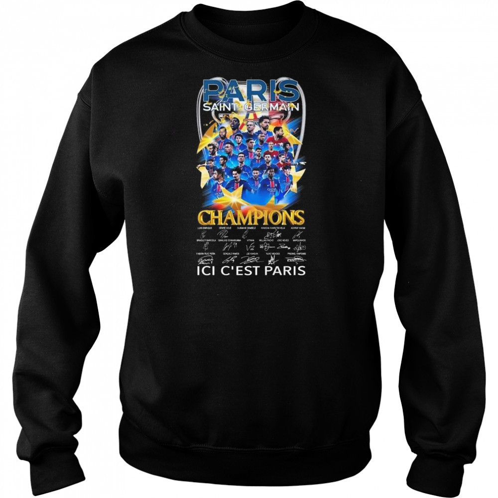 Paris Saint Germain Champions 2025 ICI C’est Paris Signatures Shirt Hoodie