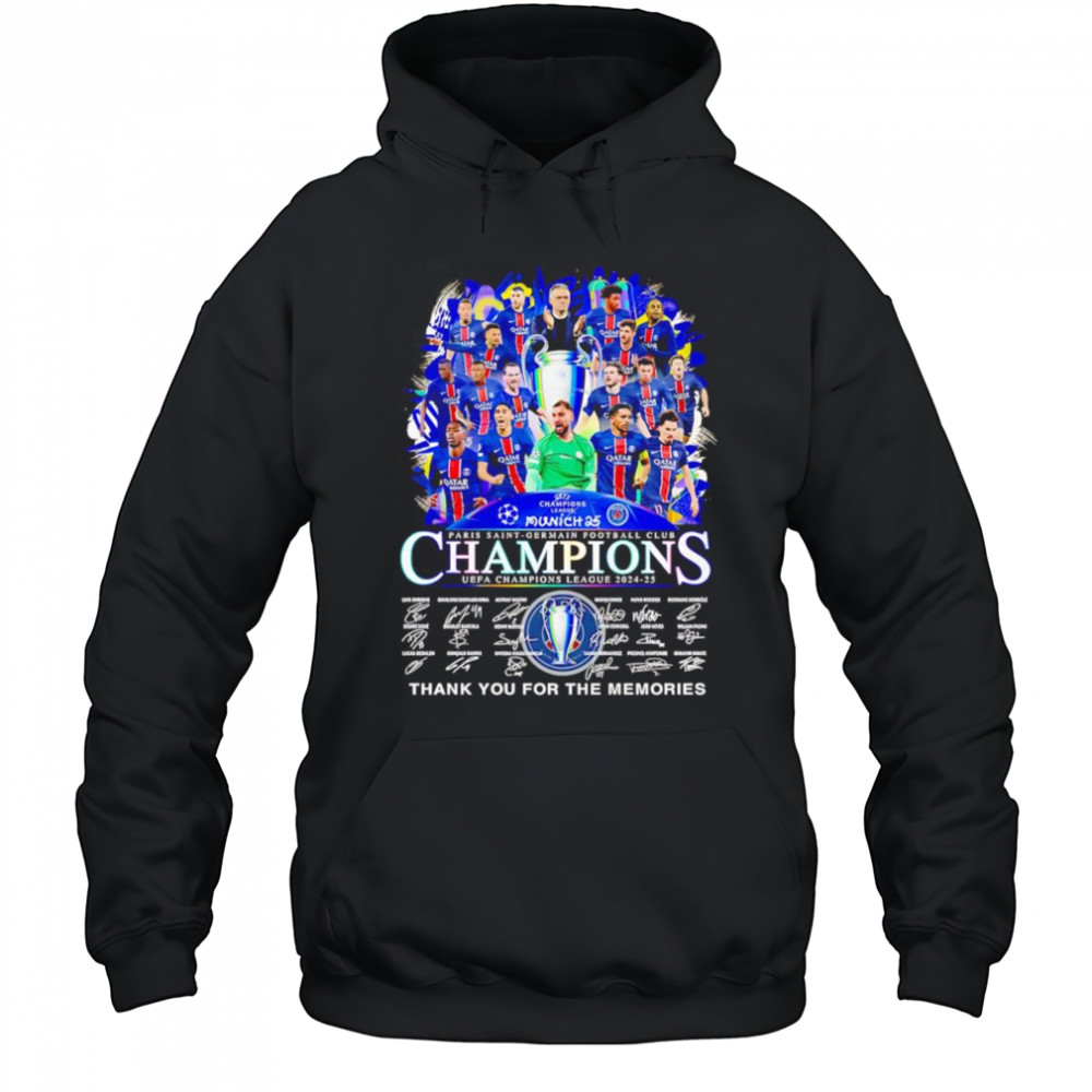 Paris Saint-Germain FC Champions UEFA Champions League thank you for the memories shirt Hoodie