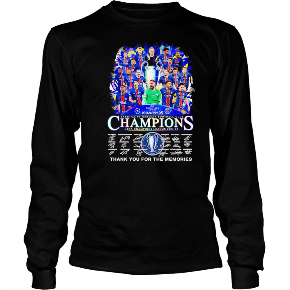 Paris Saint-Germain FC Champions UEFA Champions League thank you for the memories shirt Long Sleeved