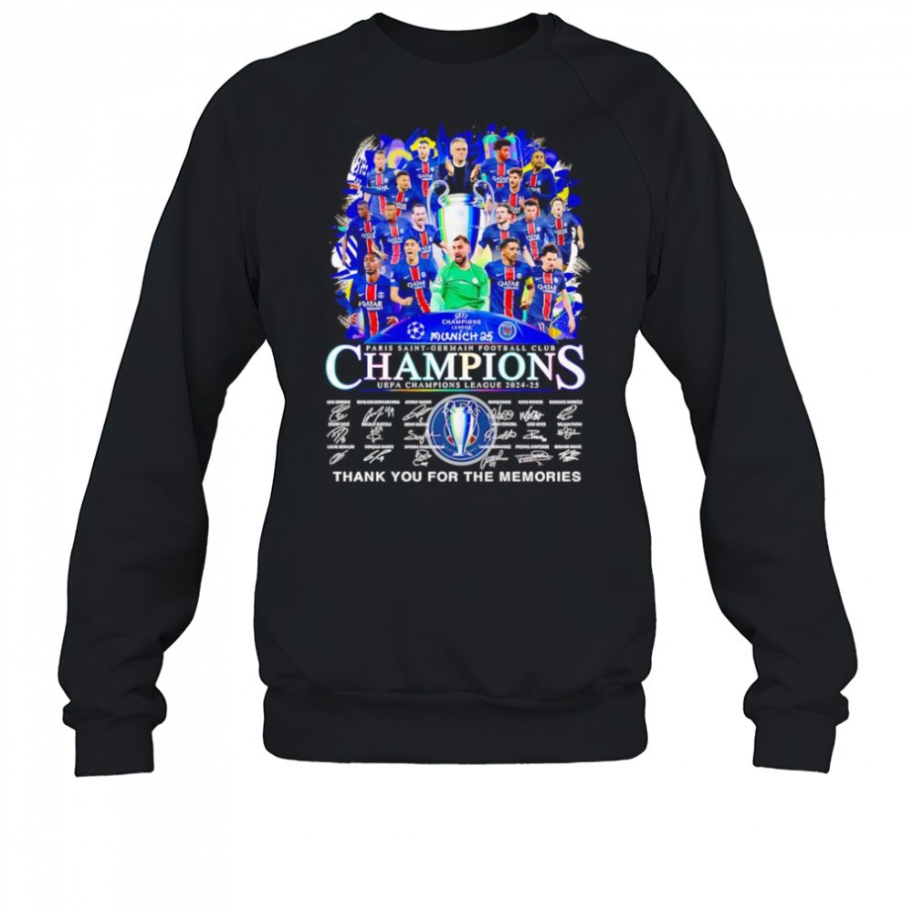 Paris Saint-Germain FC Champions UEFA Champions League thank you for the memories shirt Sweatshirt