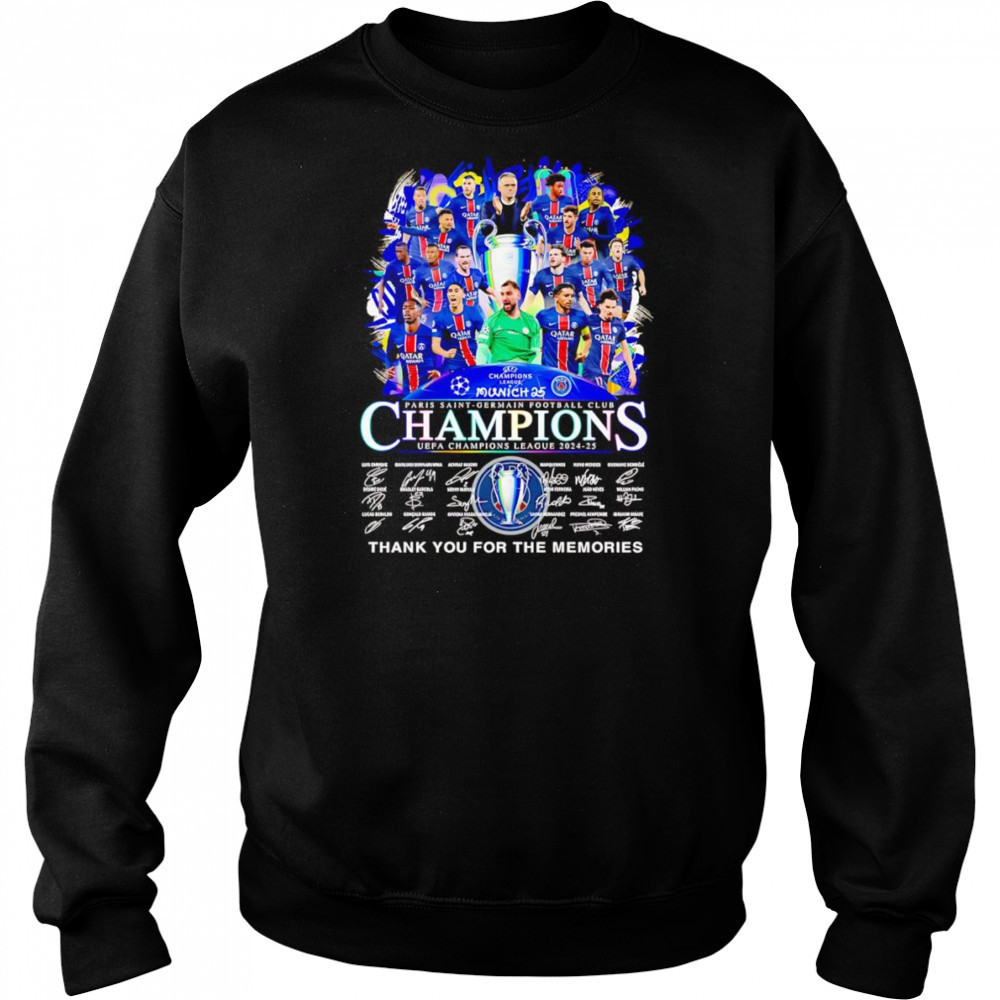 Paris Saint-Germain FC Champions UEFA Champions League thank you for the memories shirt Hoodie