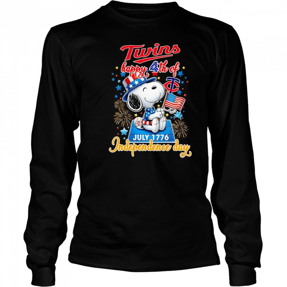 Peanuts Twins Happy 4th of July Independence day shirt Long Sleeved