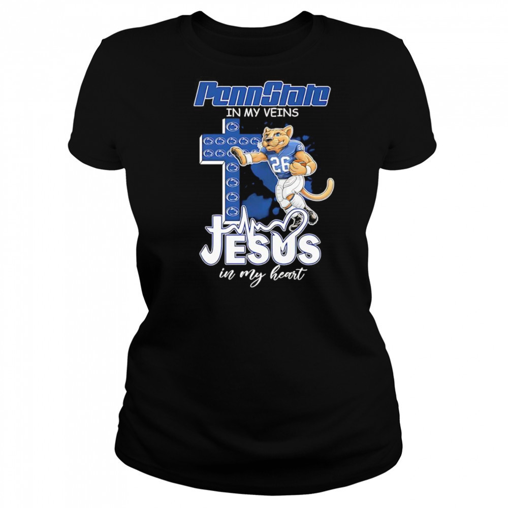 Penn State in my veins Jesus in my heart mascot shirt Women's T-shirt