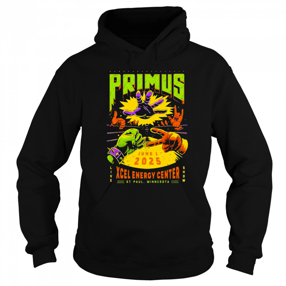 Primus Concert Poster In Saint Paul MN On June 1st 2025 At Xcel Energy Center shirt Sweatshirt