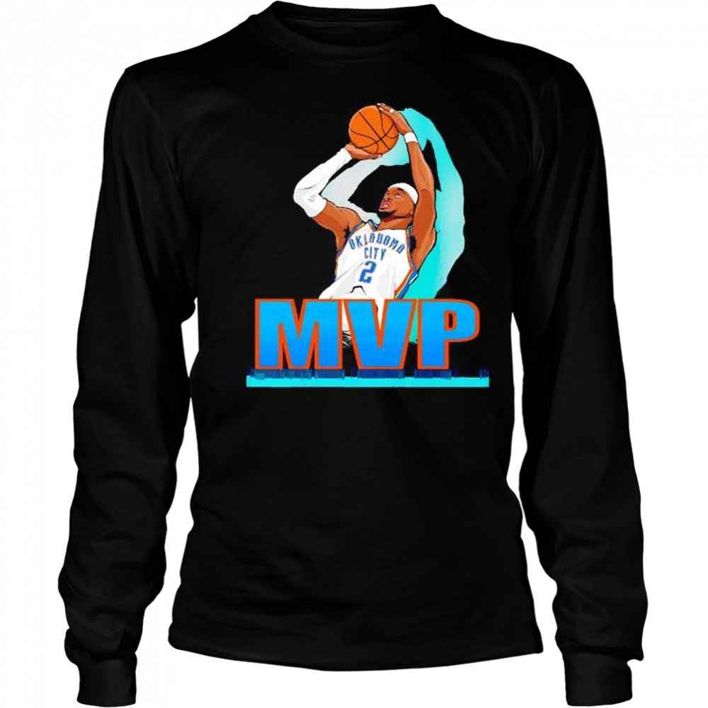 Shai Gilgeous-Alexander OKC Thunder MVP 2025 NBA illustration shirt Long Sleeved