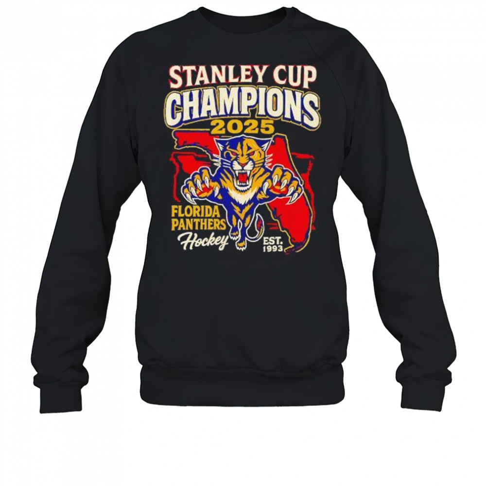 Stanley cup champions 2025 Florida Panthers hockey est 1993 shirt Sweatshirt