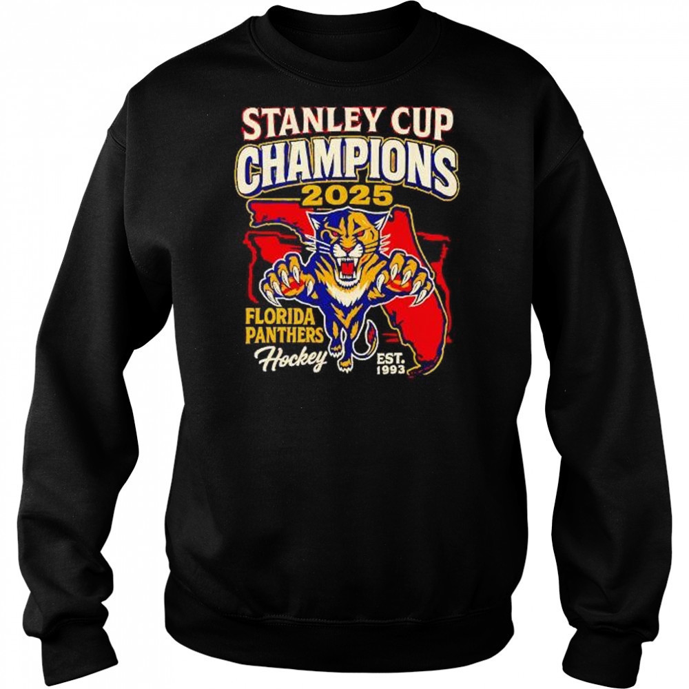 Stanley cup champions 2025 Florida Panthers hockey est 1993 shirt Hoodie