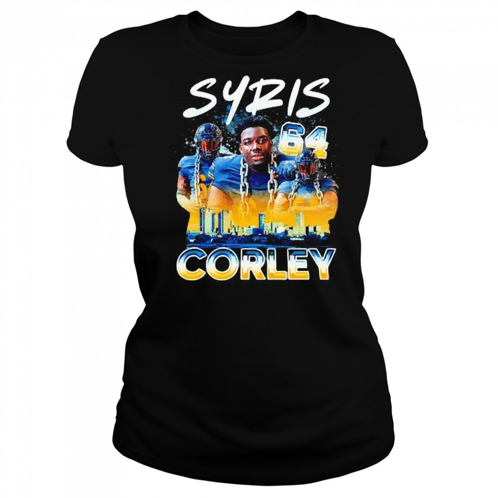 Syris Corley no 64 player collage city line graphic shirt Women's T-shirt
