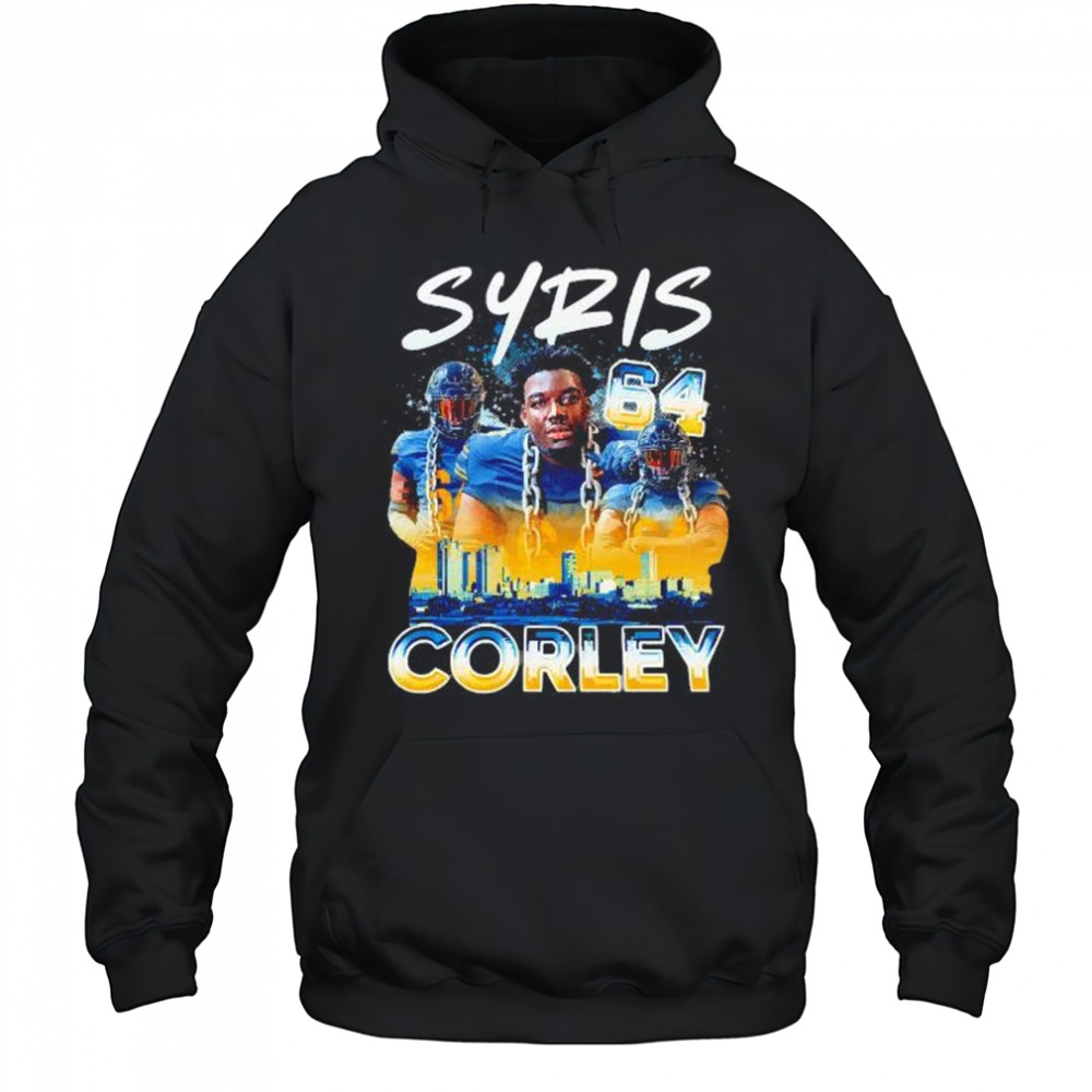 Syris Corley no 64 player collage city line graphic shirt Hoodie